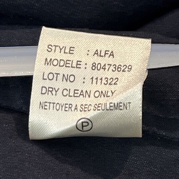 Theory Sleeveless Linen Viscose Dress V-Neck Tied Waist Navy Blue Size 2 - Picture 5 of 9